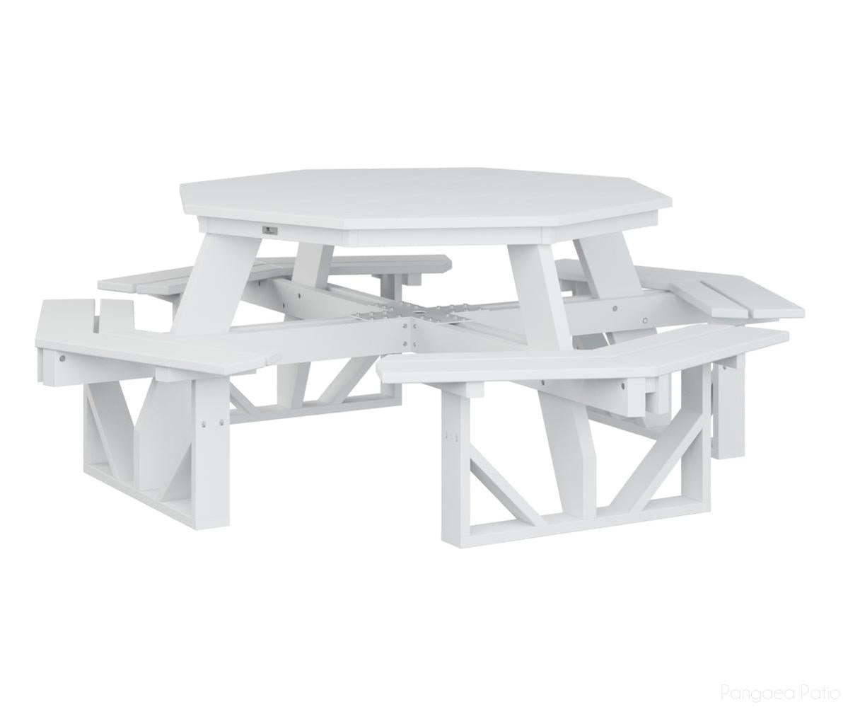 BGPOPT5184W-Berlin Gardens-Octagon Picnic Table-White BG-Pangaea Patio