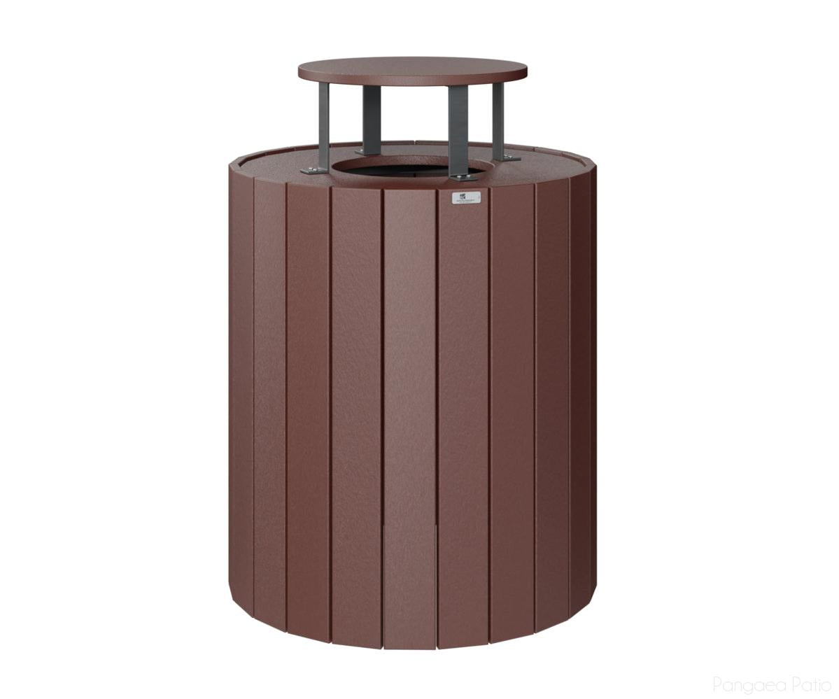 BGRG717BR-Berlin Gardens-Rain Guard for Round Trash Can-Burgundy BG-Pangaea Patio