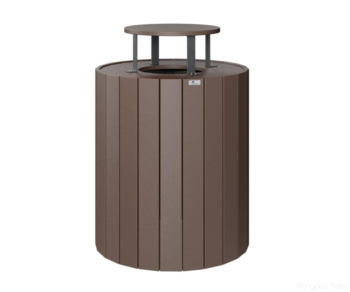 BGRG717CB-Berlin Gardens-Rain Guard for Round Trash Can-Chocolate Brown BG-Pangaea Patio