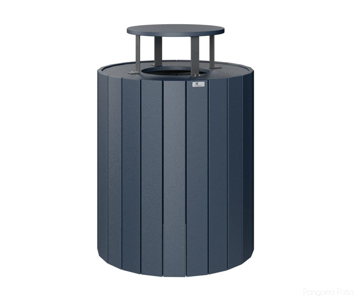 BGRG717NB-Berlin Gardens-Rain Guard for Round Trash Can-Navy Blue BG-Pangaea Patio