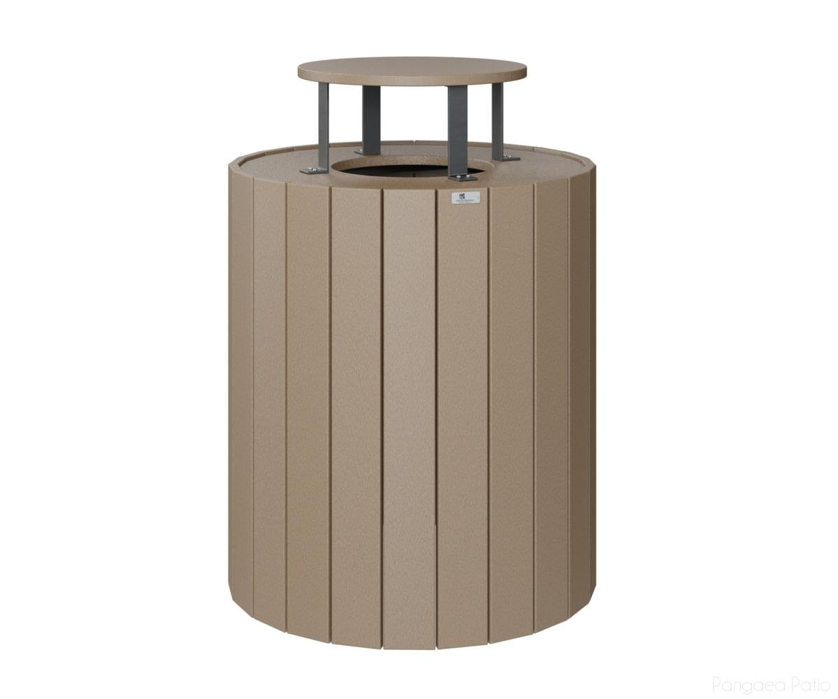 BGRG717WW-Berlin Gardens-Rain Guard for Round Trash Can-Weatherwood BG-Pangaea Patio