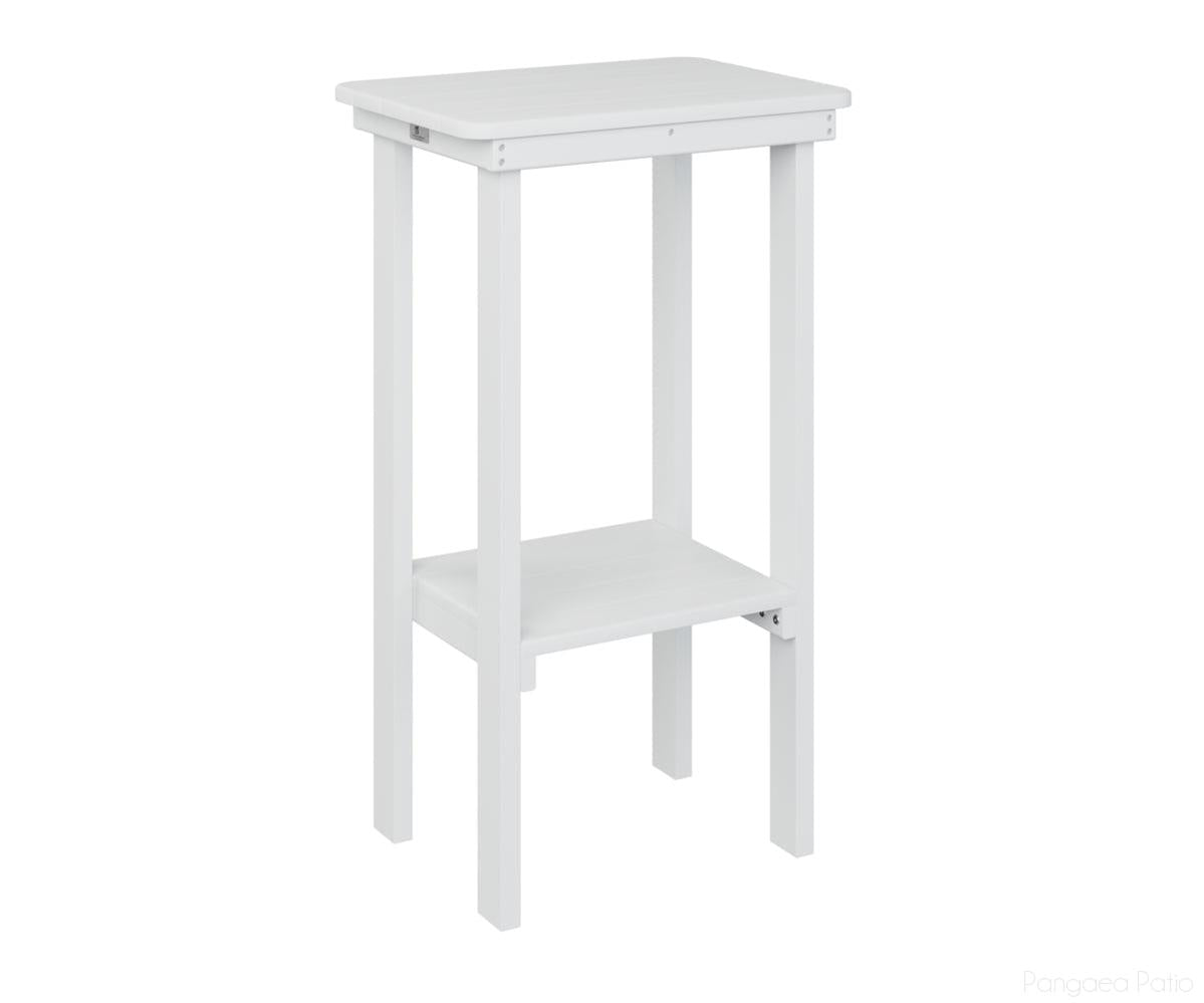 BGRTET3315W-Berlin Gardens-Rectangle End Table Bar Height-White BG-Pangaea Patio