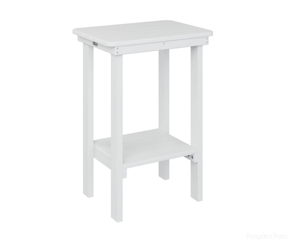 BGRTET2915W-Berlin Gardens-Rectangle End Table Counter Height-White BG-Pangaea Patio