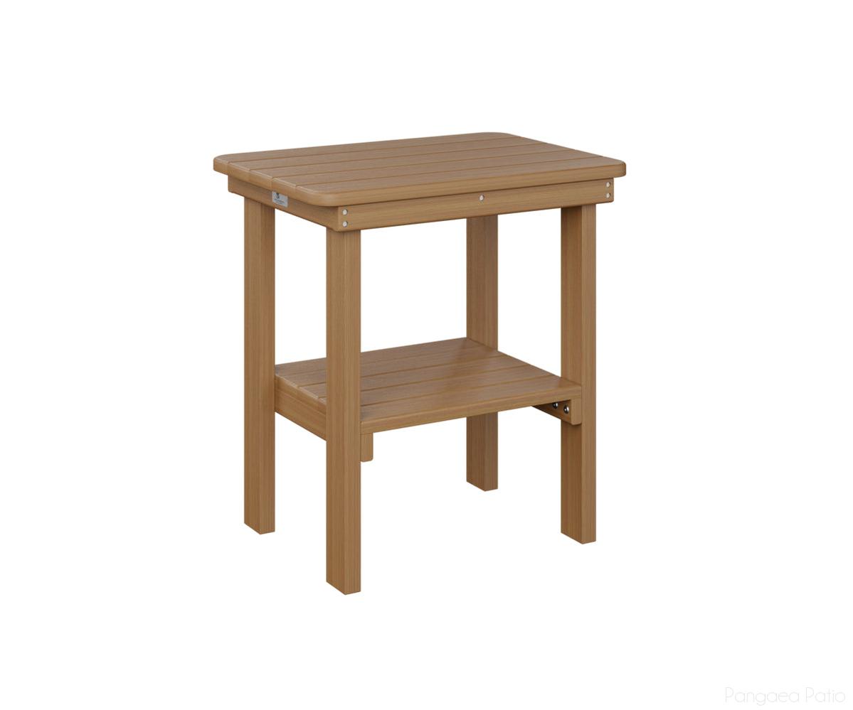 BGRTET2115NT-Berlin Gardens-Rectangle End Table Dining Height-Natural Teak BG-Pangaea Patio