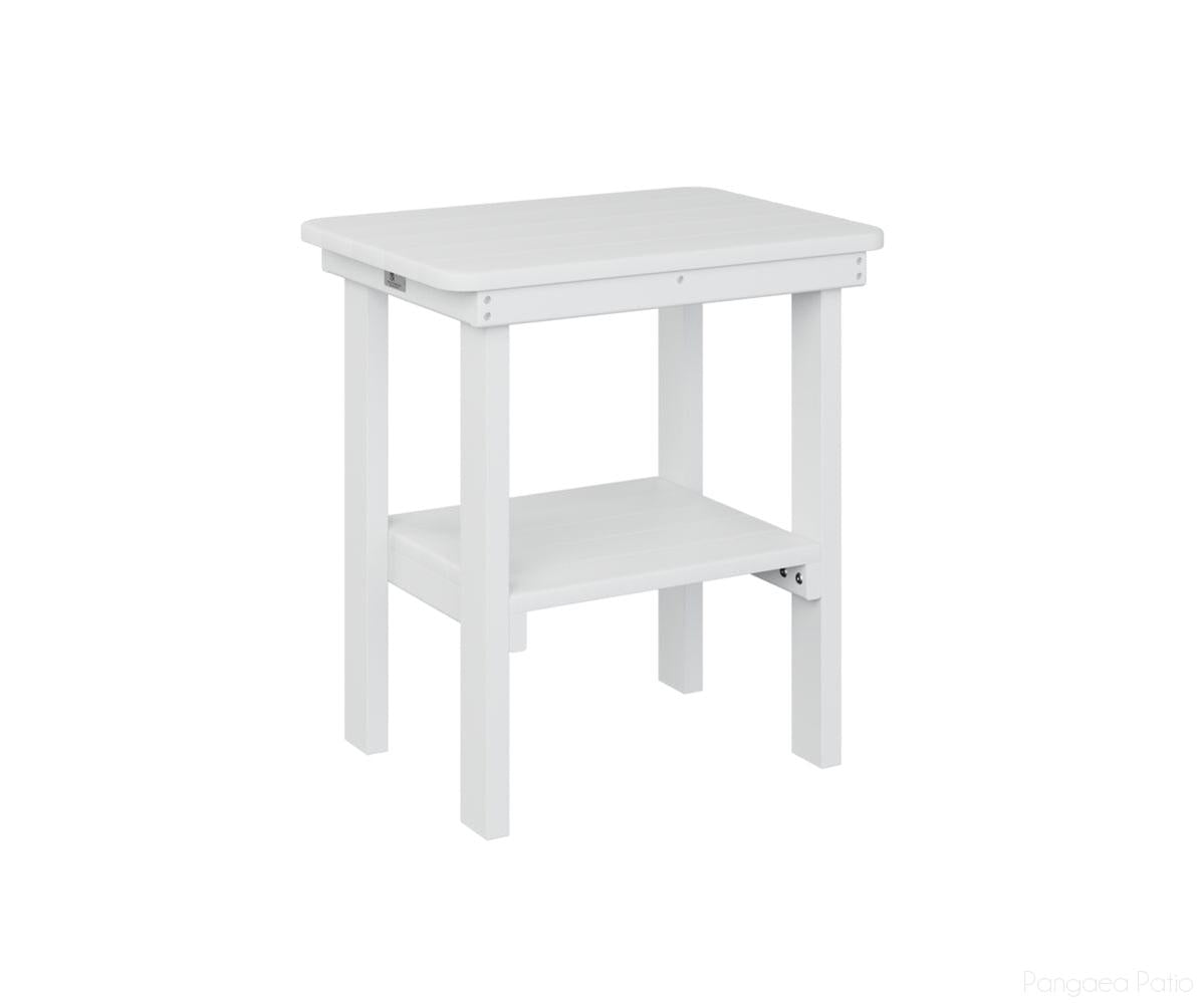 BGRTET2115W-Berlin Gardens-Rectangle End Table Dining Height-White BG-Pangaea Patio