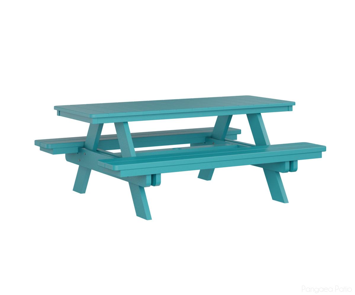 BGPRPT2872AB-Berlin Gardens-Rectangular Picnic Table-Aruba Blue BG-Pangaea Patio