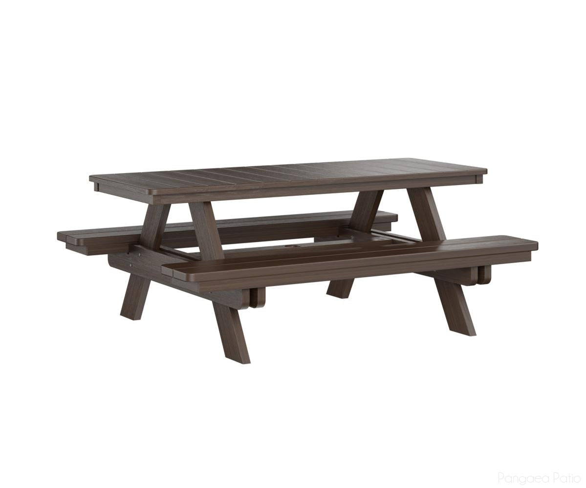 BGPRPT2872BW-Berlin Gardens-Rectangular Picnic Table-Brazilian Walnut BG-Pangaea Patio