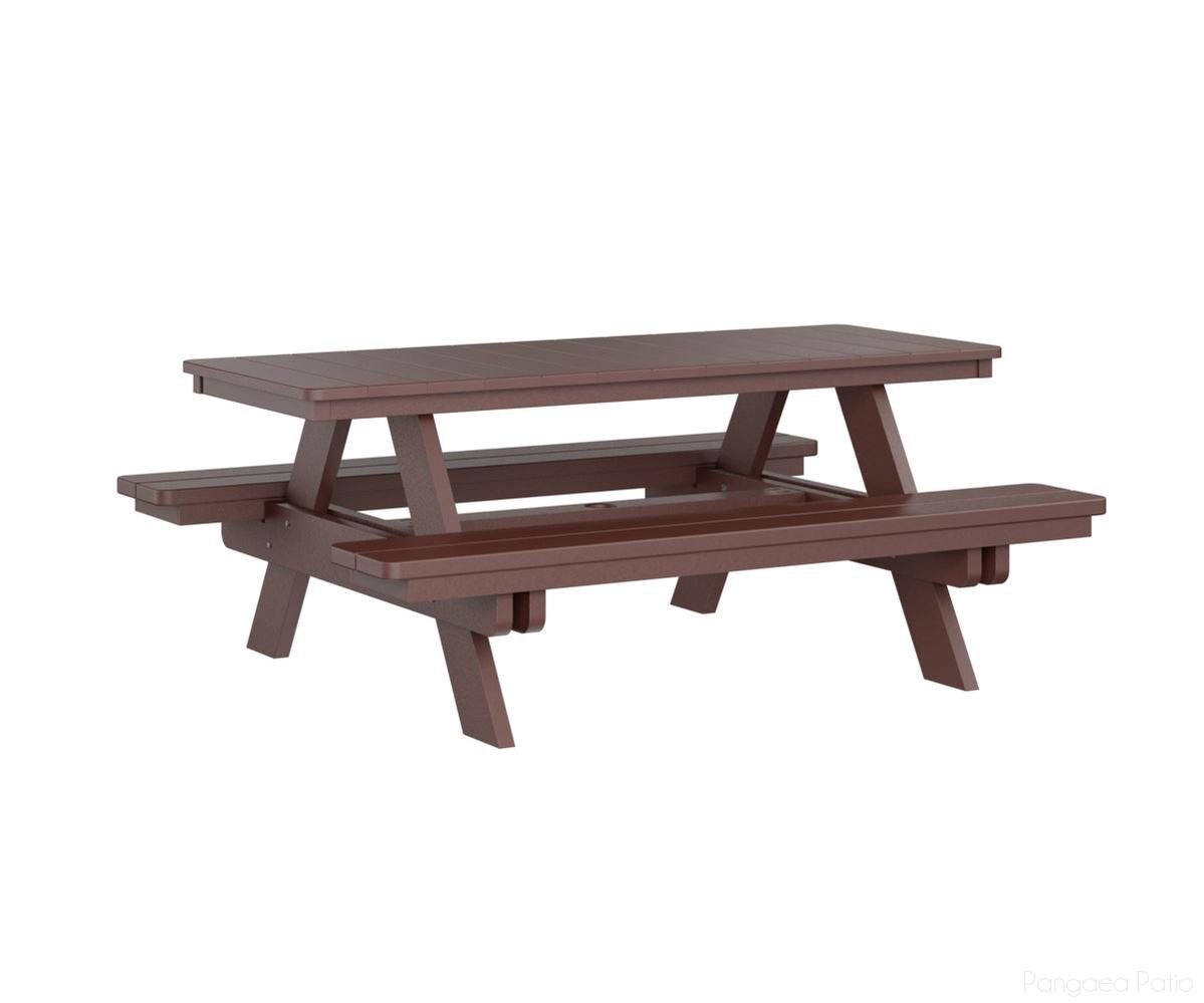 BGPRPT2872BR-Berlin Gardens-Rectangular Picnic Table-Burgundy BG-Pangaea Patio