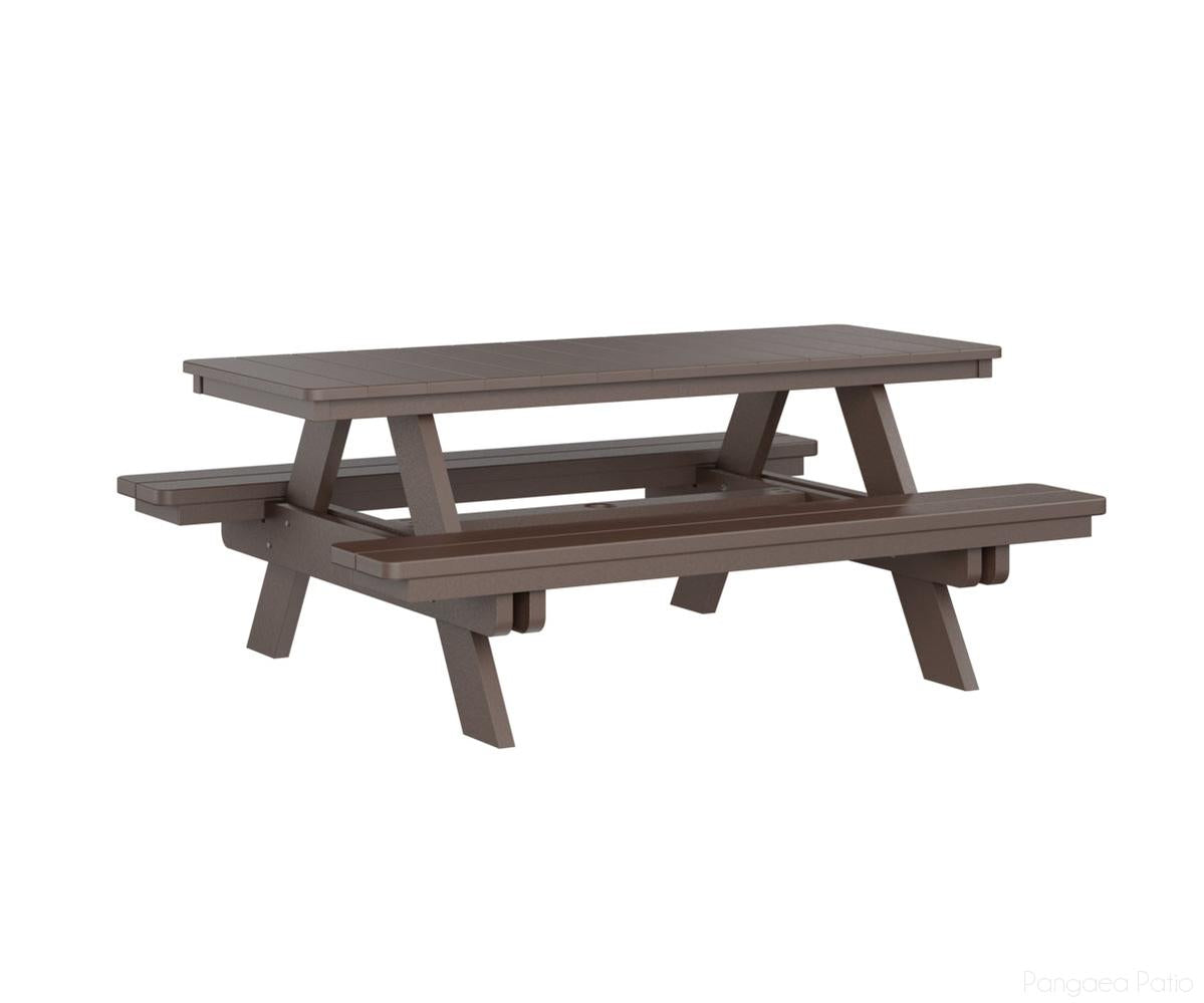 BGPRPT2872CB-Berlin Gardens-Rectangular Picnic Table-Chocolate Brown BG-Pangaea Patio