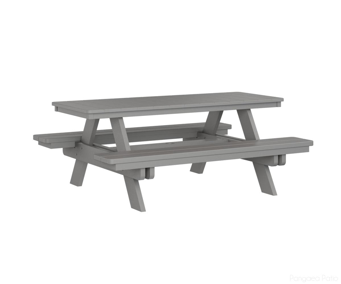 BGPRPT2872LG-Berlin Gardens-Rectangular Picnic Table-Light Gray BG-Pangaea Patio