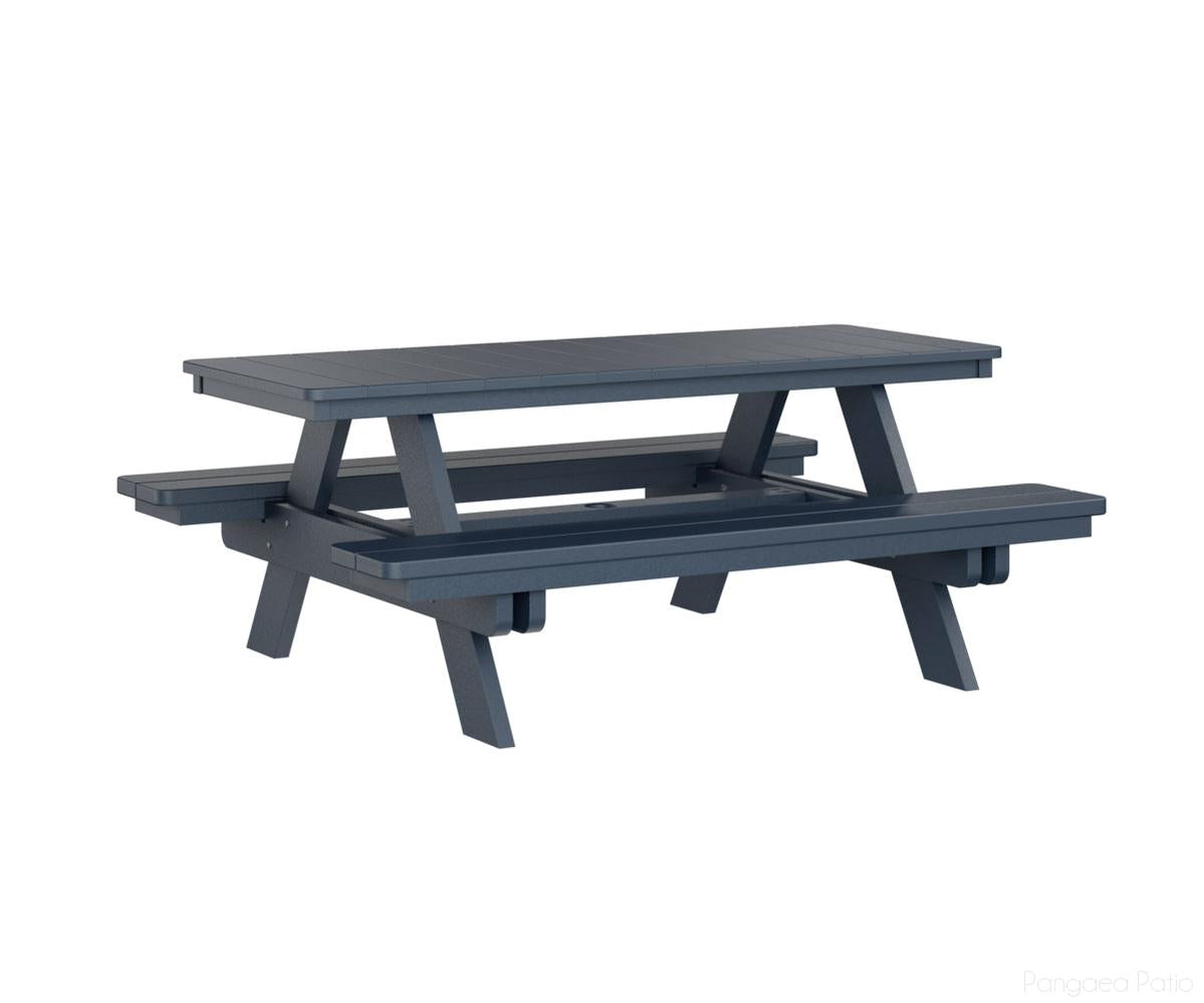 BGPRPT2872NB-Berlin Gardens-Rectangular Picnic Table-Navy Blue BG-Pangaea Patio