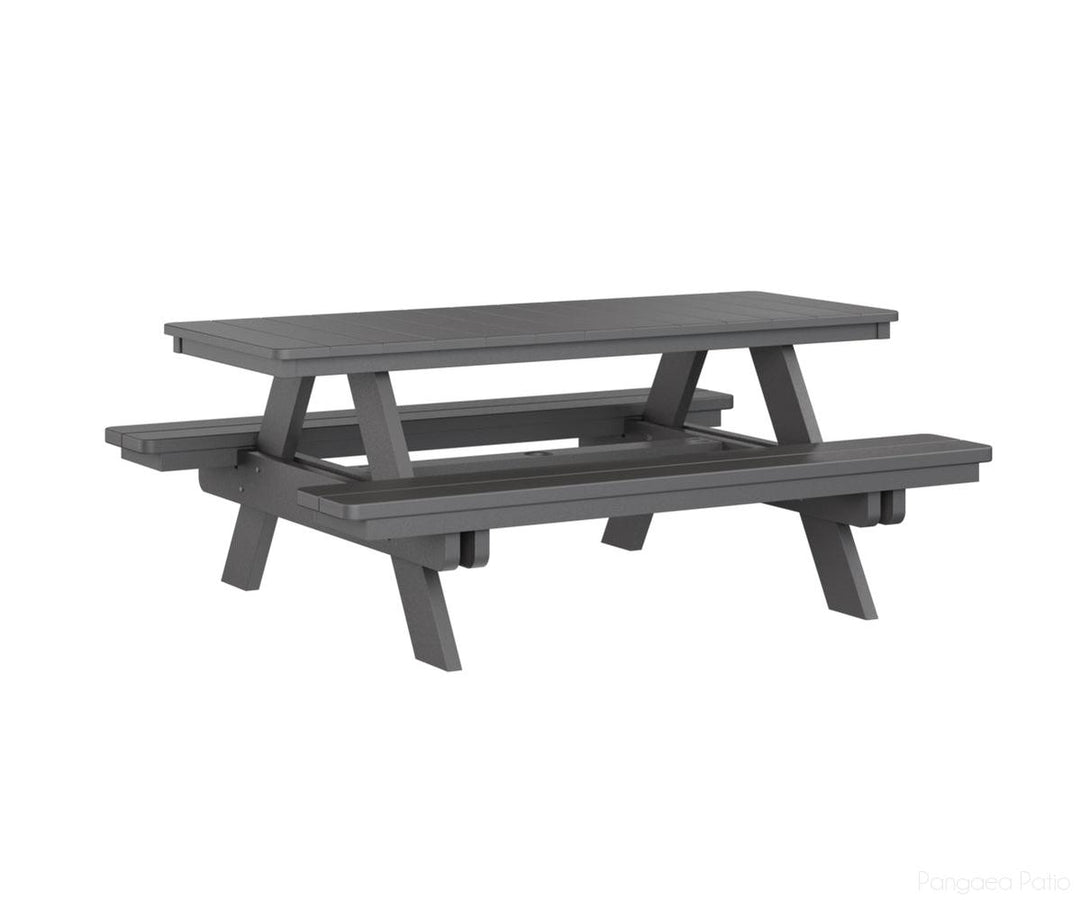 BGPRPT2872SG-Berlin Gardens-Rectangular Picnic Table-Smoke Gray BG-Pangaea Patio