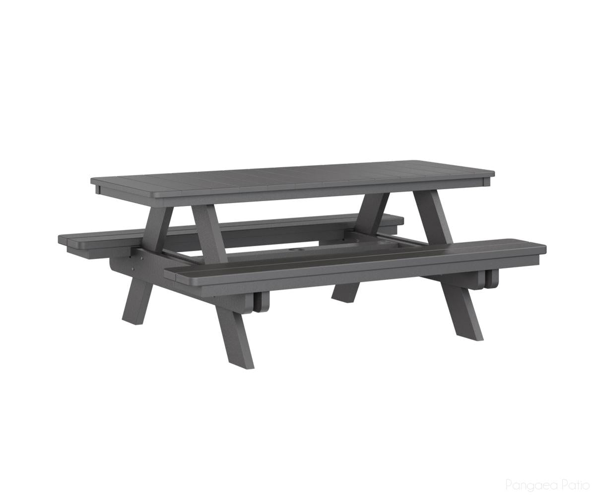 BGPRPT2872SG-Berlin Gardens-Rectangular Picnic Table-Smoke Gray BG-Pangaea Patio