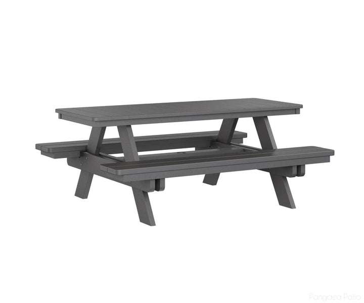 BGPRPT2872SG-Berlin Gardens-Rectangular Picnic Table-Smoke Gray BG-Pangaea Patio