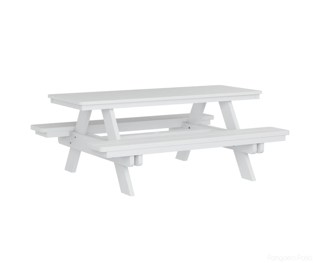 BGPRPT2872W-Berlin Gardens-Rectangular Picnic Table-White BG-Pangaea Patio