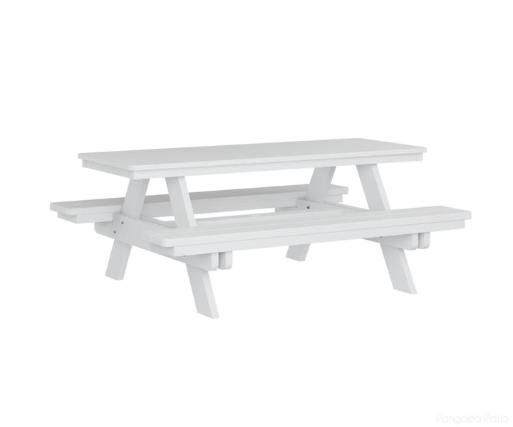 BGPRPT2872W-Berlin Gardens-Rectangular Picnic Table-White BG-Pangaea Patio