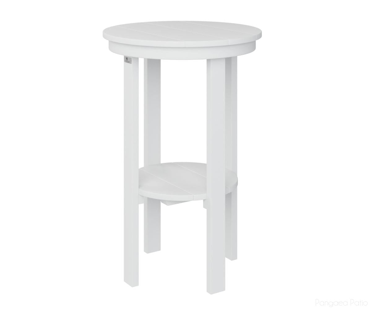 BGPRET3222W-Berlin Gardens-Round End Table Bar Height-White BG-Pangaea Patio