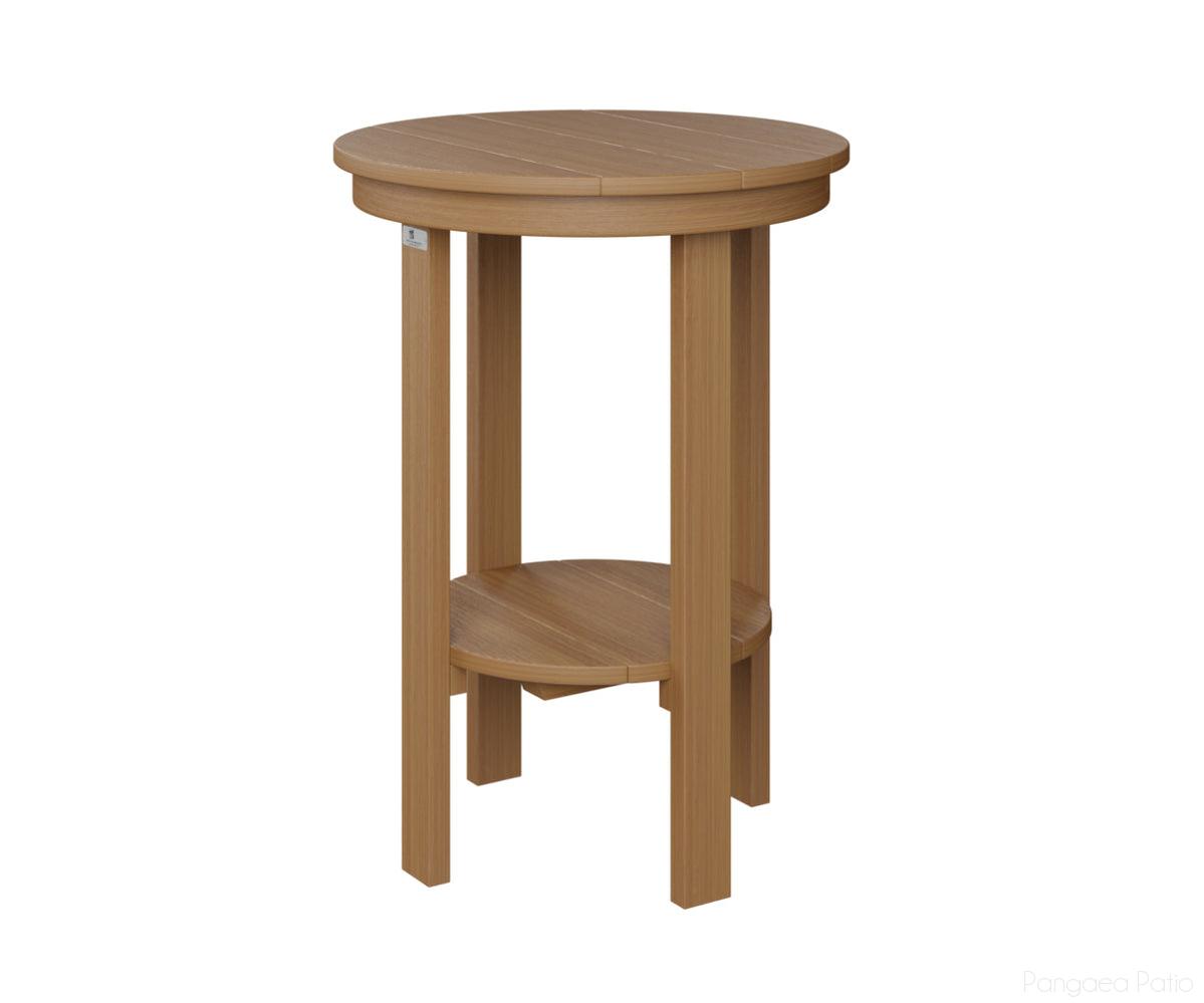 BGPRET2922NT-Berlin Gardens-Round End Table Counter Height-Natural Teak BG-Pangaea Patio