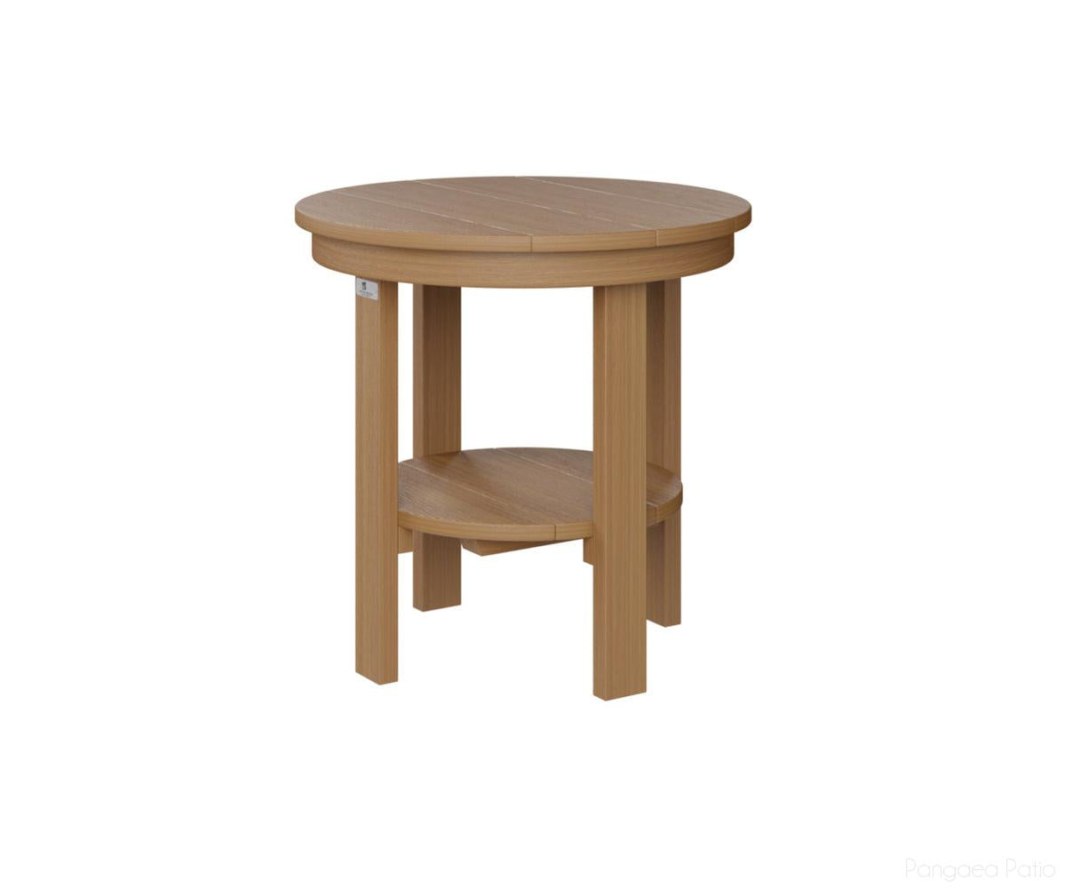 BGPRET2122NT-Berlin Gardens-Round End Table Dining Height-Natural Teak BG-Pangaea Patio