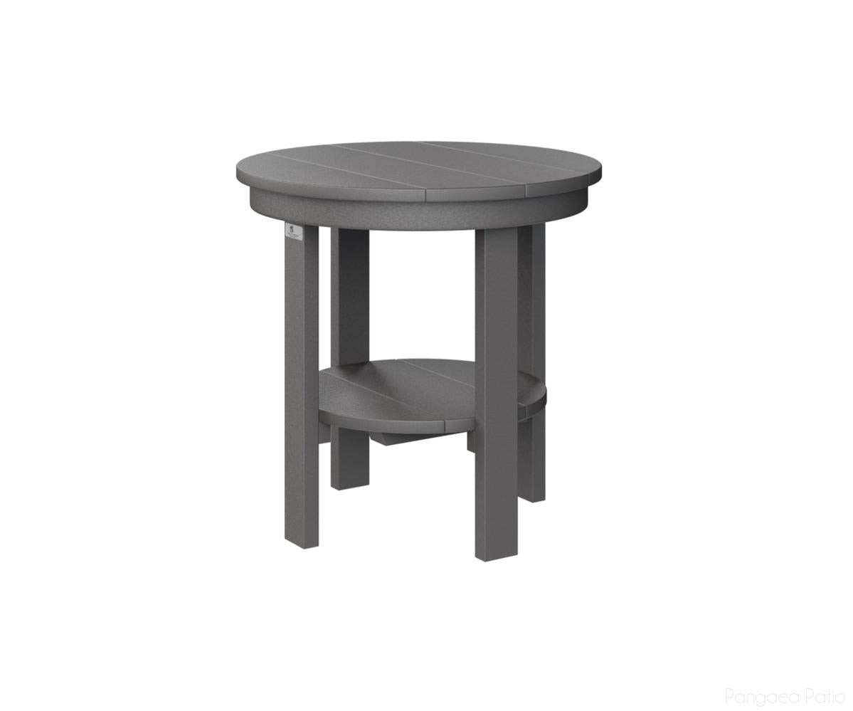 BGPRET2122SG-Berlin Gardens-Round End Table Dining Height-Smoke Gray BG-Pangaea Patio