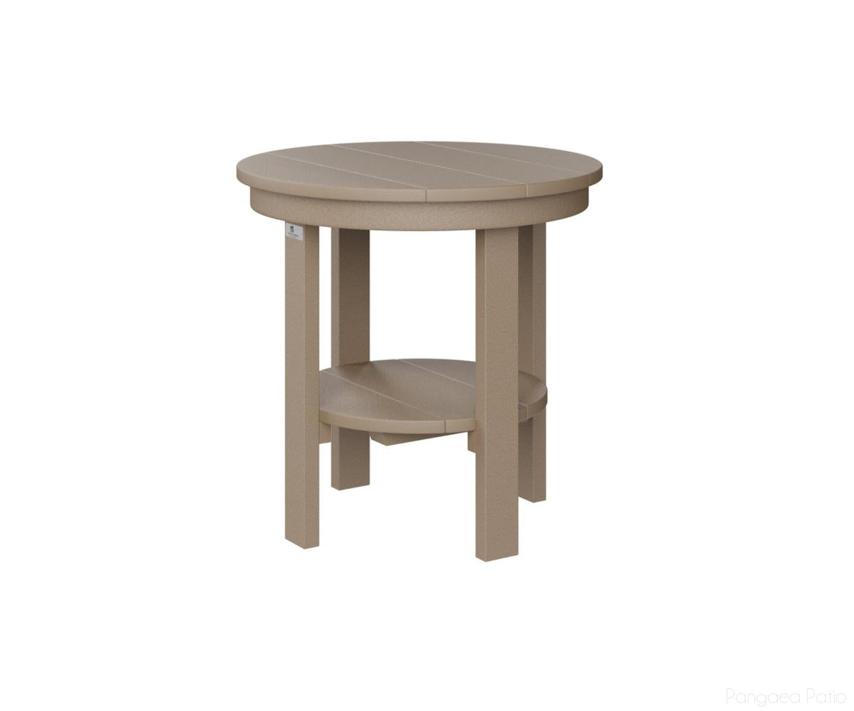 BGPRET2122WW-Berlin Gardens-Round End Table Dining Height-Weatherwood BG-Pangaea Patio