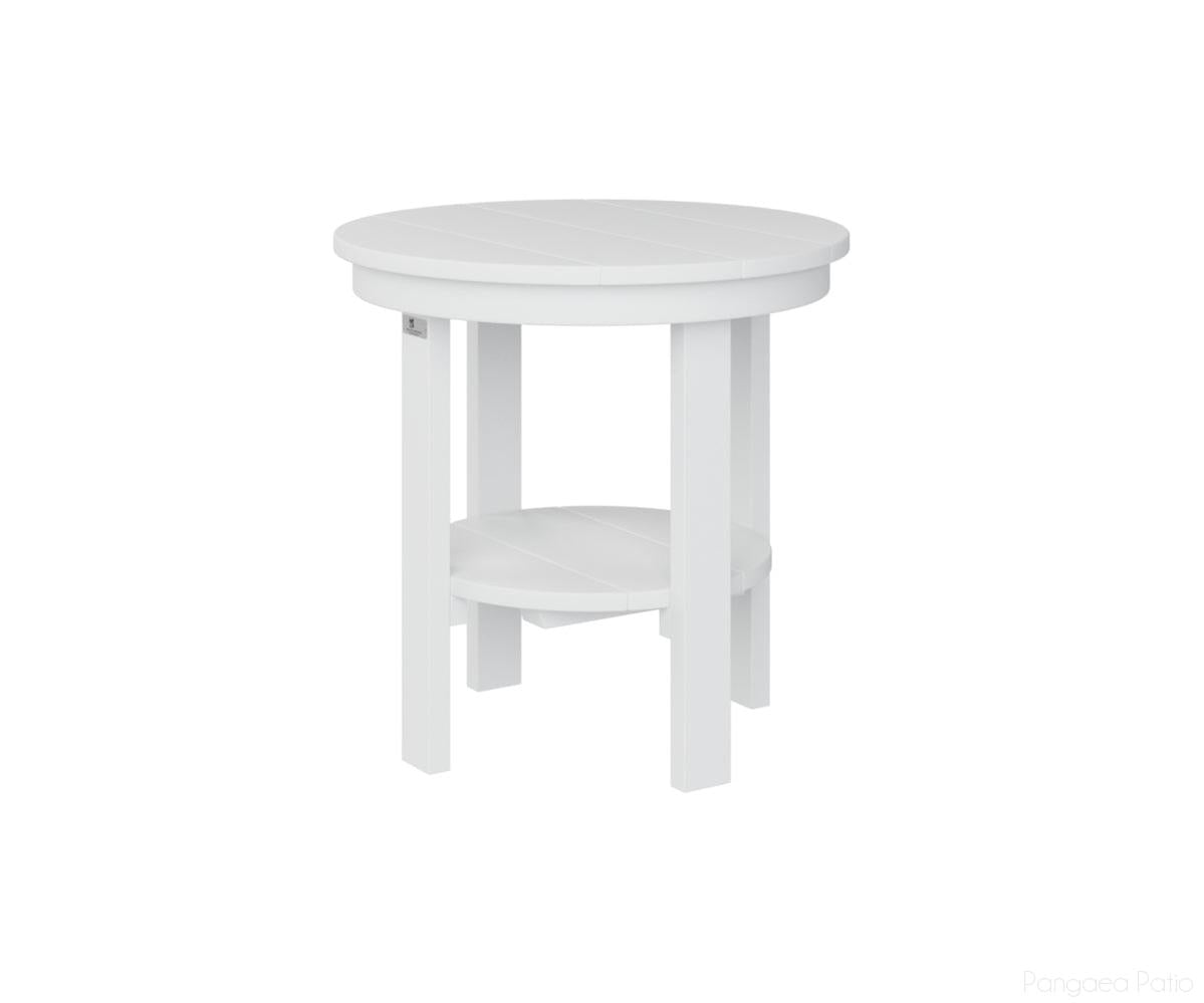 BGPRET2122W-Berlin Gardens-Round End Table Dining Height-White BG-Pangaea Patio