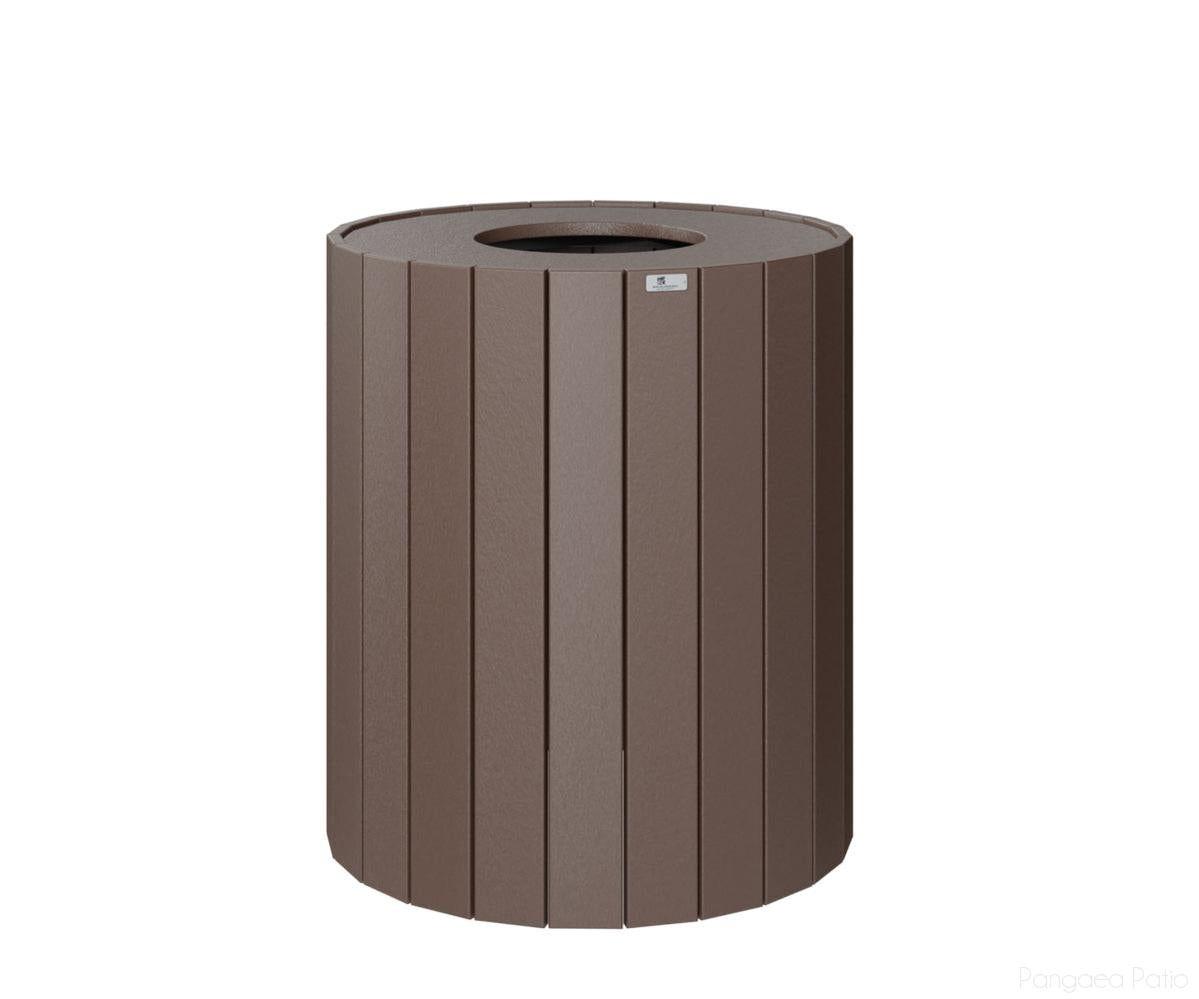 BGRTC32CB-Berlin Gardens-Round Trash Can - 32 Gal-Chocolate Brown BG-Pangaea Patio