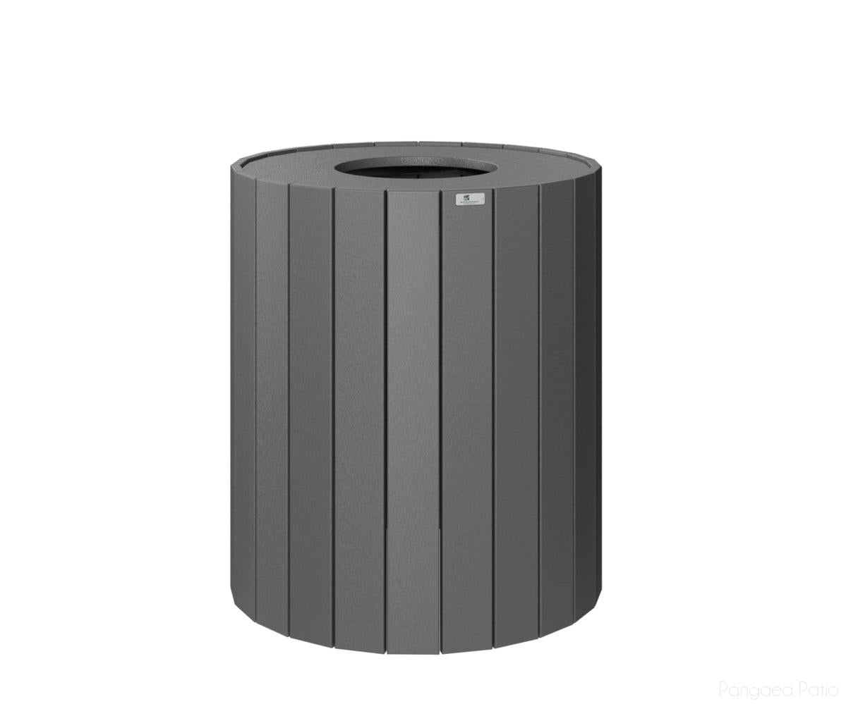BGRTC32SG-Berlin Gardens-Round Trash Can - 32 Gal-Smoke Gray BG-Pangaea Patio