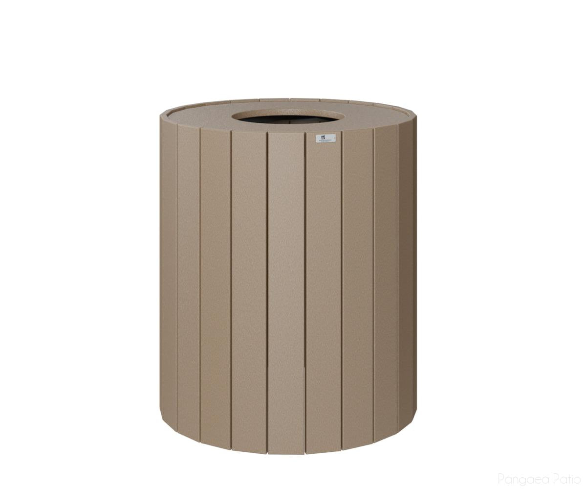 BGRTC32WW-Berlin Gardens-Round Trash Can - 32 Gal-Weatherwood BG-Pangaea Patio