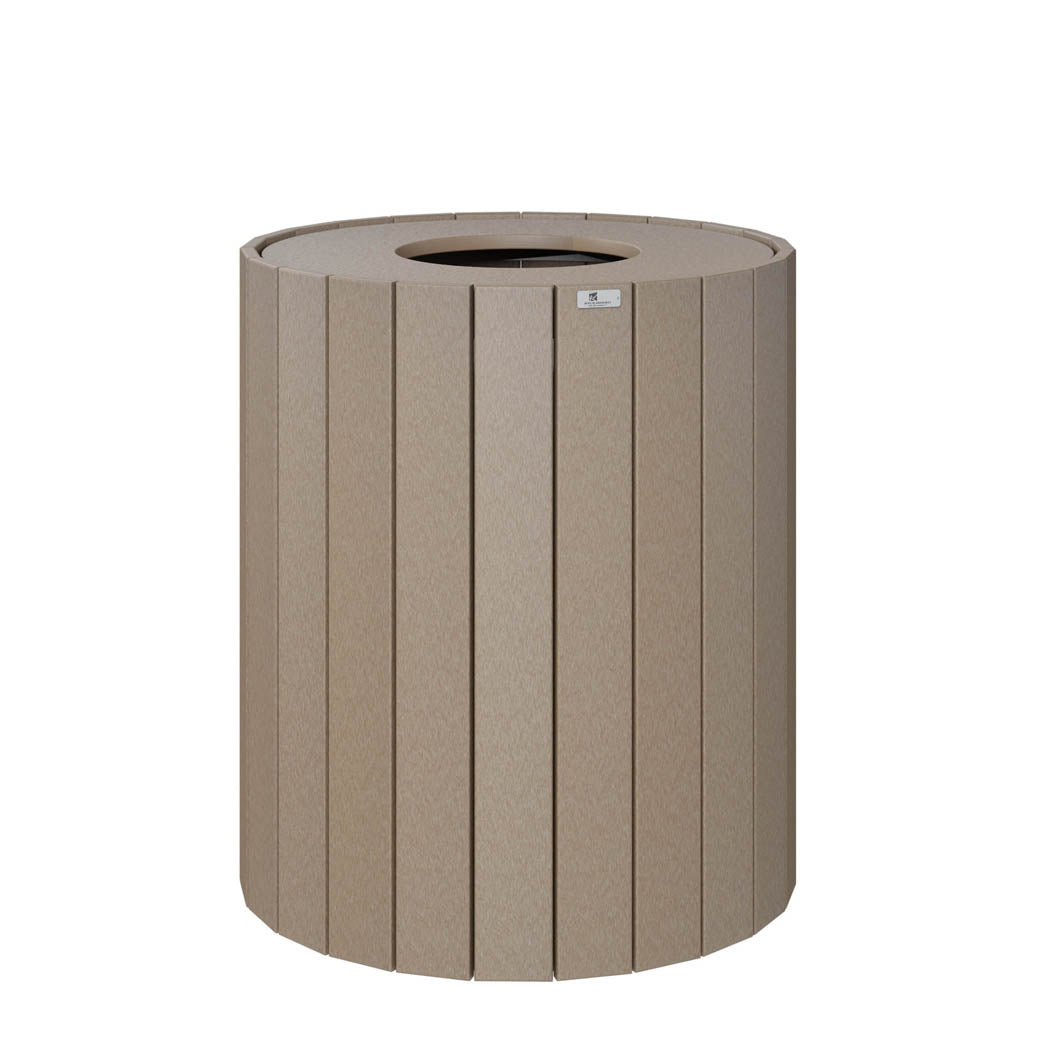 -Berlin Gardens-Round Trash Can - 32 Gal-Pangaea Patio