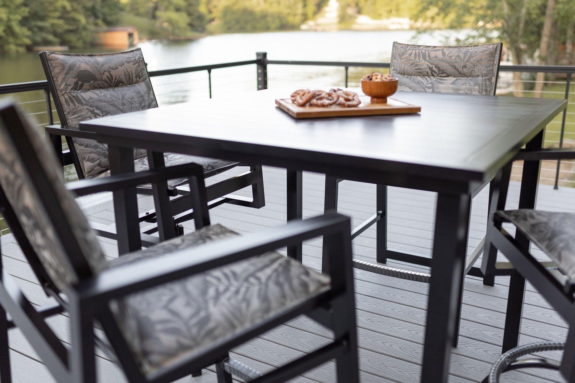 -Berlin Gardens-Vida 44" Square Bar Table Aluminum Top-Pangaea Patio