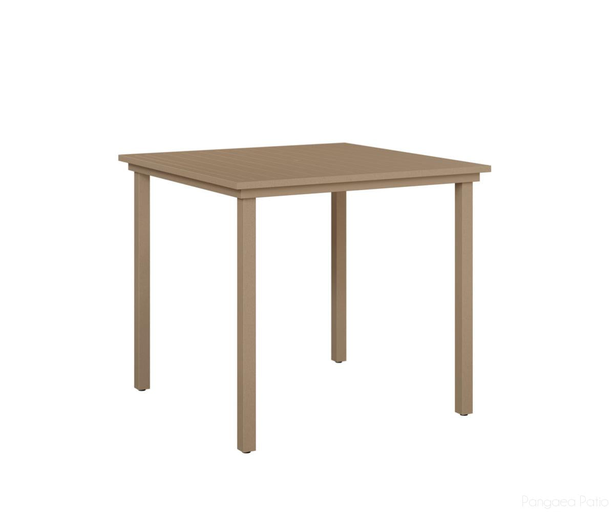BGVAST0044BOV-Berlin Gardens-Vida 44" Square Bar Table Aluminum Top-Oak Wood Vein Aluminum BG-Pangaea Patio