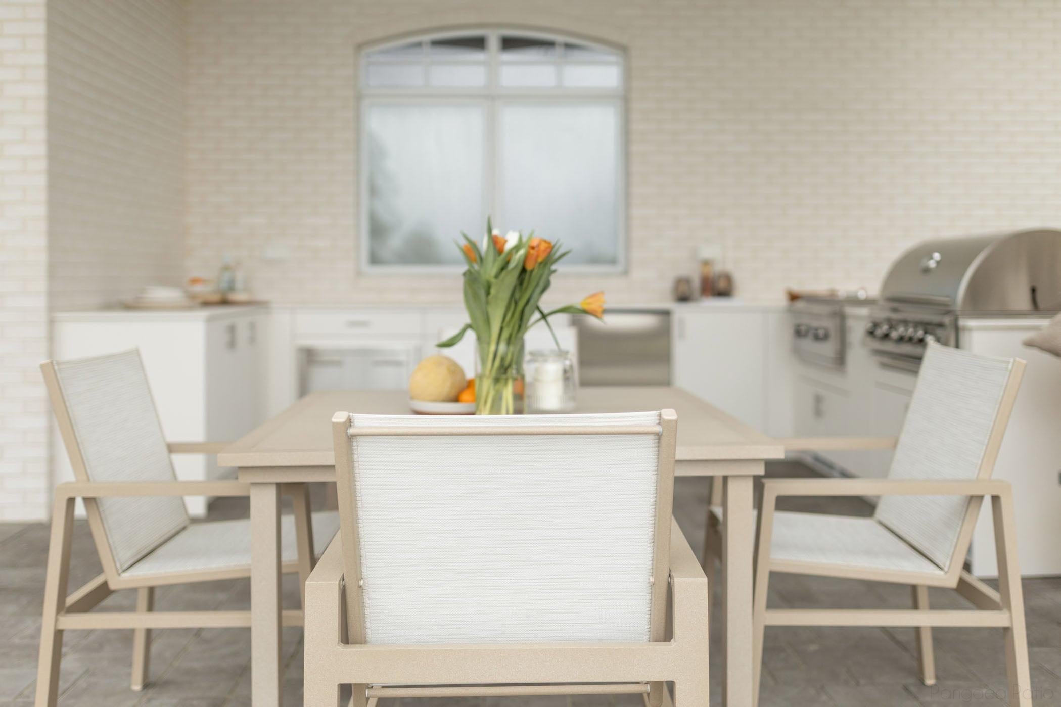 -Berlin Gardens-Vida 44" Square Dining Table Aluminum Top-Pangaea Patio