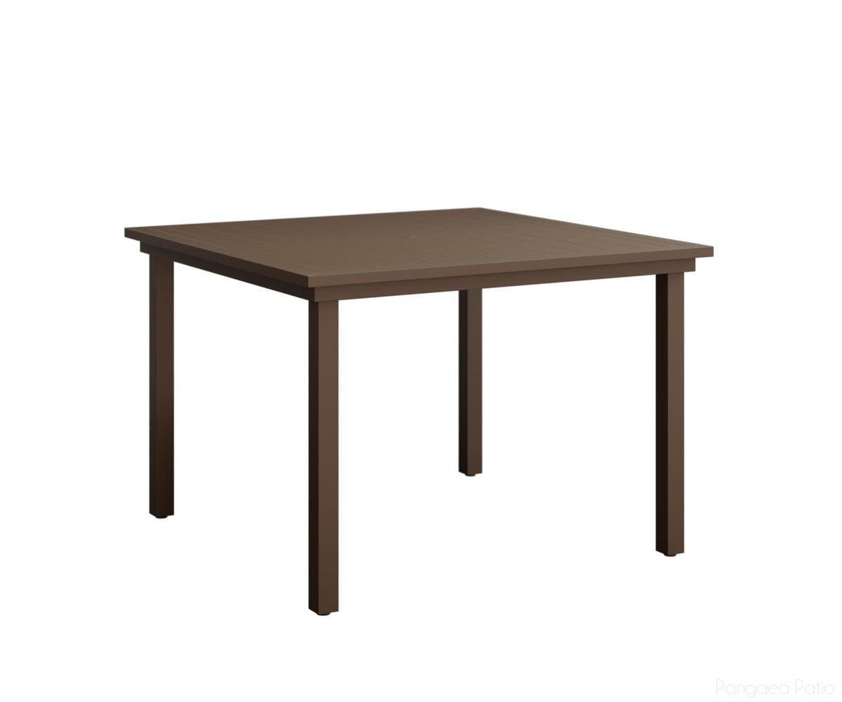 BGVAST0044DMV-Berlin Gardens-Vida 44" Square Dining Table Aluminum Top-Mesquite Wood Vein Aluminum BG-Pangaea Patio