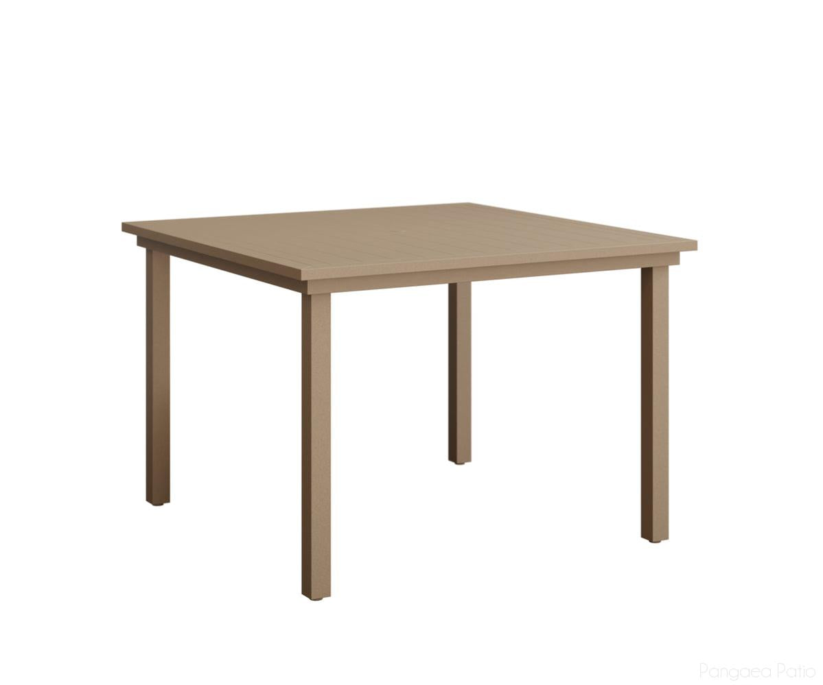 BGVAST0044DOV-Berlin Gardens-Vida 44" Square Dining Table Aluminum Top-Oak Wood Vein Aluminum BG-Pangaea Patio