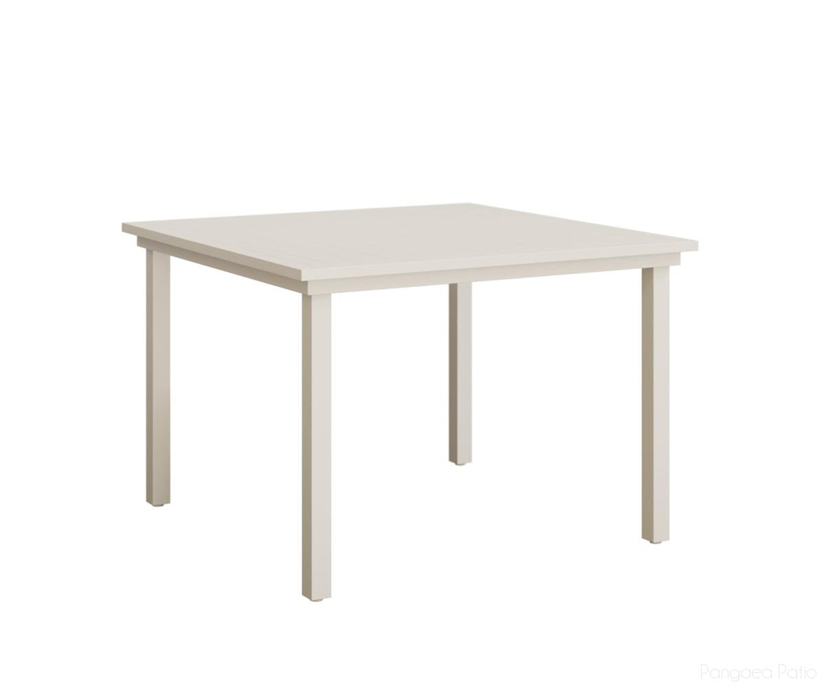 BGVAST0044DMW-Berlin Gardens-Vida 44" Square Dining Table Aluminum Top-White Aluminum BG-Pangaea Patio