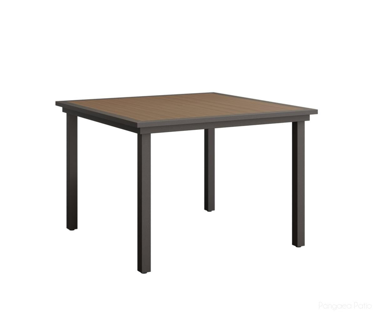 BGVPST0044DGT-Berlin Gardens-Vida 44" Square Poly Dining Table-Granite Speckle Aluminum BG-Pangaea Patio