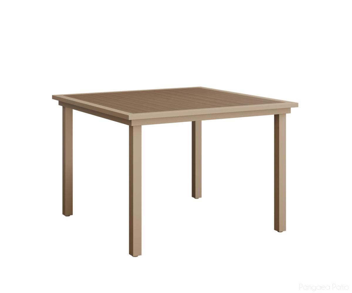 BGVPST0044DSA-Berlin Gardens-Vida 44" Square Poly Dining Table-Sahara Speckle Aluminum BG-Pangaea Patio