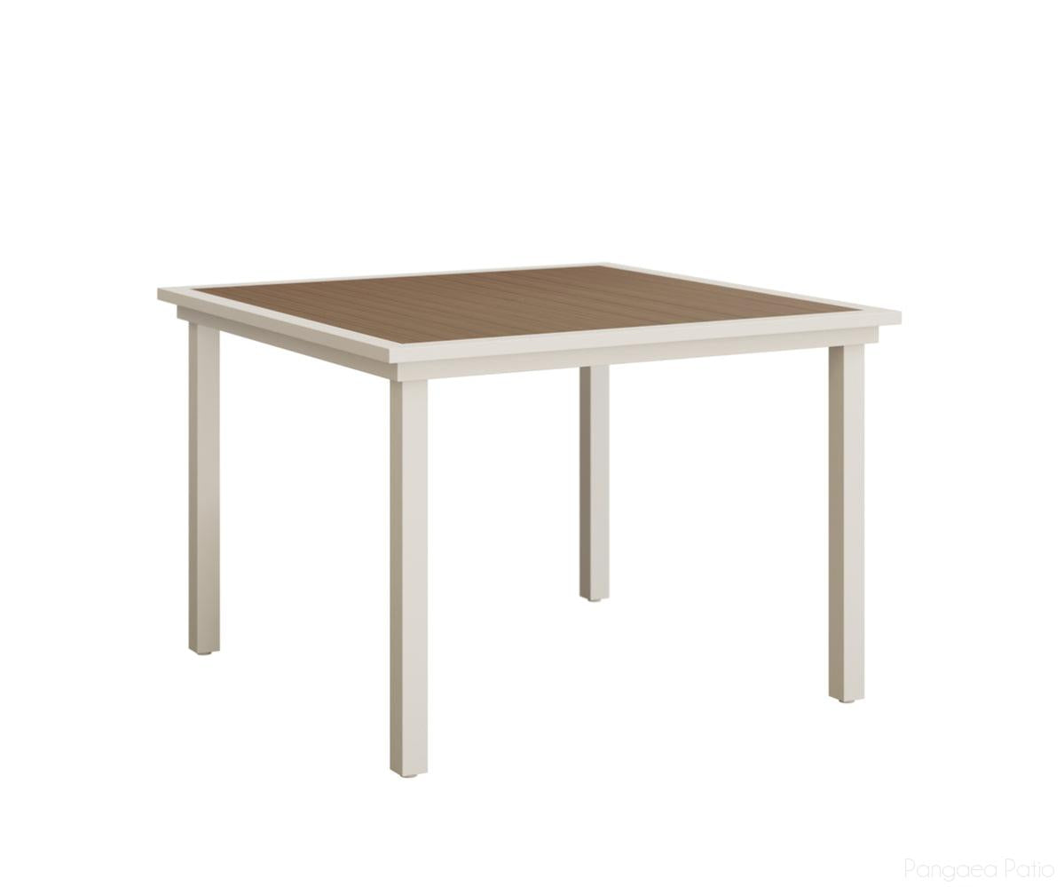 BGVPST0044DMW-Berlin Gardens-Vida 44" Square Poly Dining Table-White Aluminum BG-Pangaea Patio