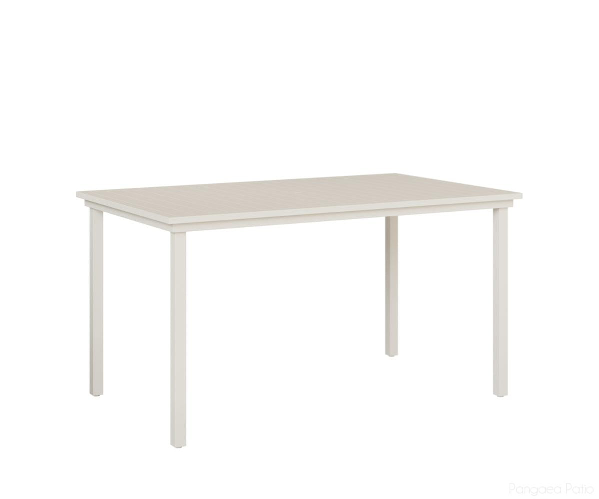 BGVART4473BMW-Berlin Gardens-Vida 44" x 73" Bar Table Aluminum Top-White Aluminum BG-Pangaea Patio