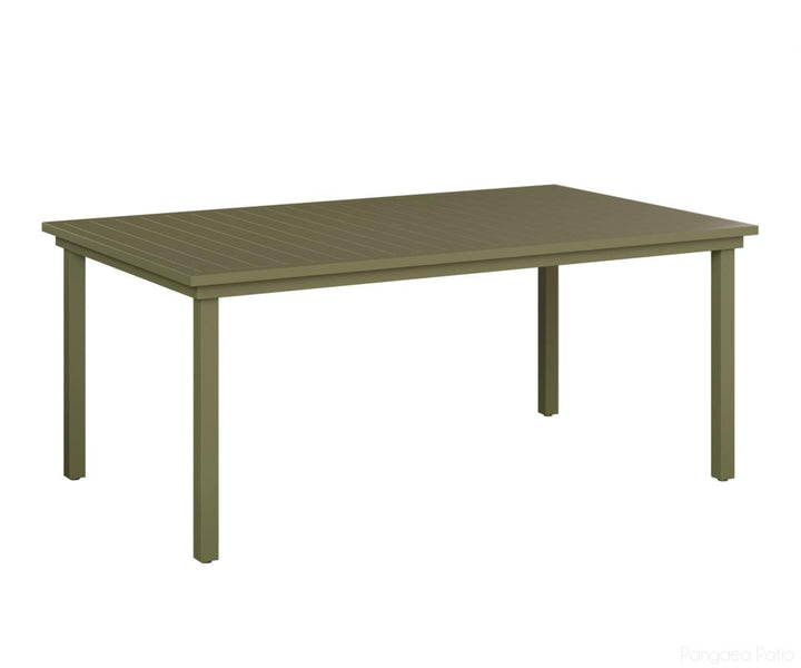 BGVART4473DGS-Berlin Gardens-Vida 44" x 73" Dining Table Aluminum Top-Green Sage Aluminum BG-Pangaea Patio