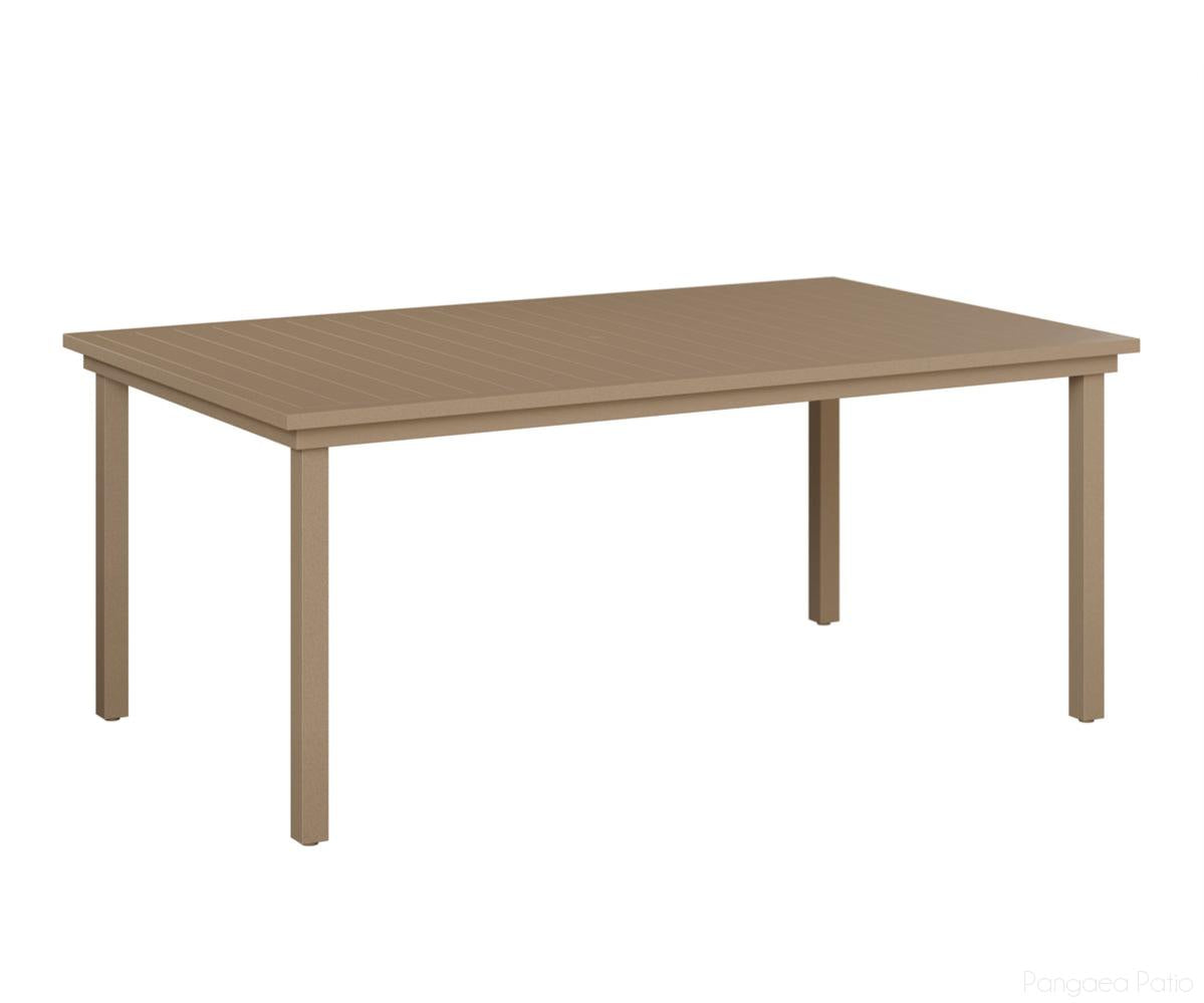BGVART4473DOV-Berlin Gardens-Vida 44" x 73" Dining Table Aluminum Top-Oak Wood Vein Aluminum BG-Pangaea Patio