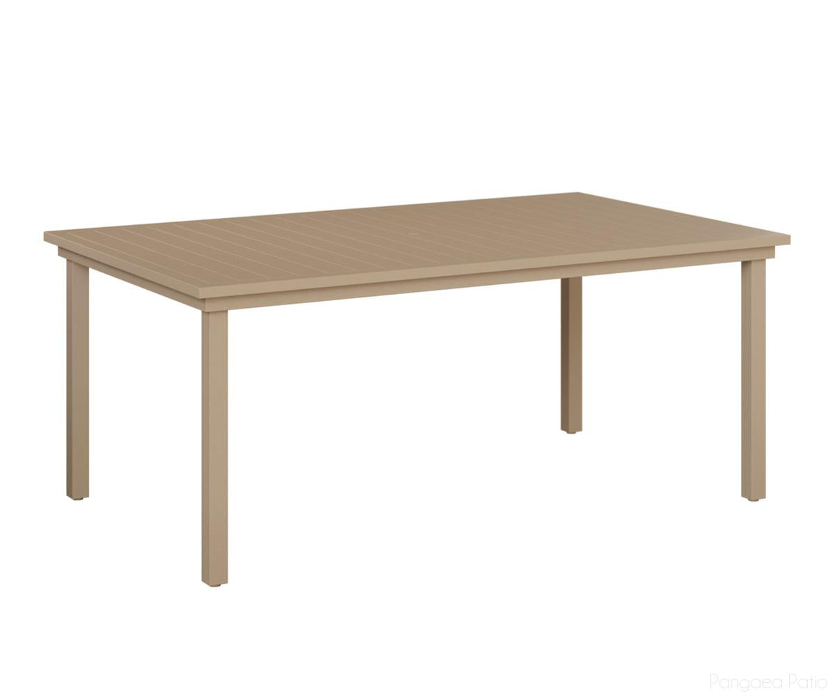BGVART4473DSA-Berlin Gardens-Vida 44" x 73" Dining Table Aluminum Top-Sahara Speckle Aluminum BG-Pangaea Patio