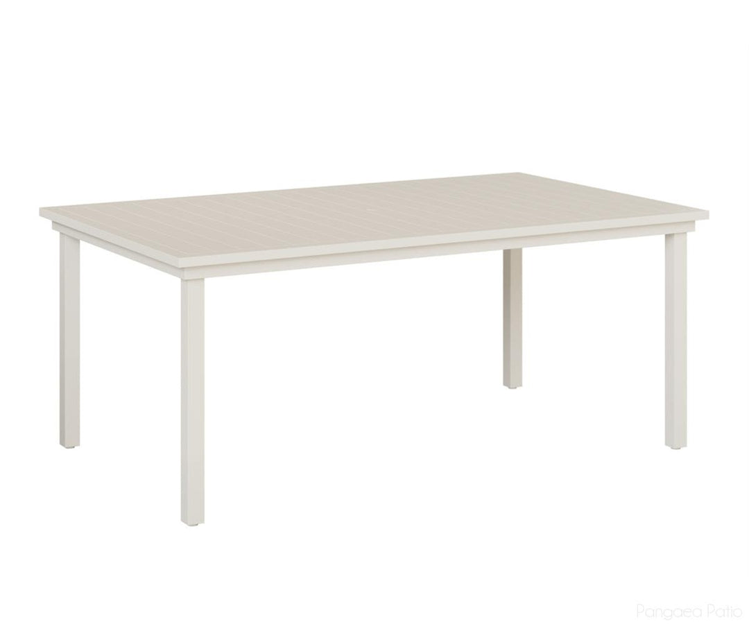 BGVART4473DMW-Berlin Gardens-Vida 44" x 73" Dining Table Aluminum Top-White Aluminum BG-Pangaea Patio