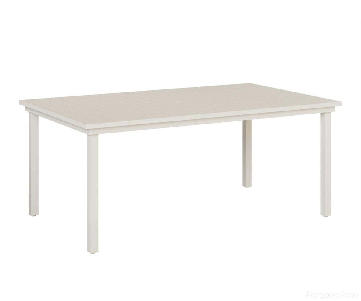 BGVART4473DMW-Berlin Gardens-Vida 44" x 73" Dining Table Aluminum Top-White Aluminum BG-Pangaea Patio