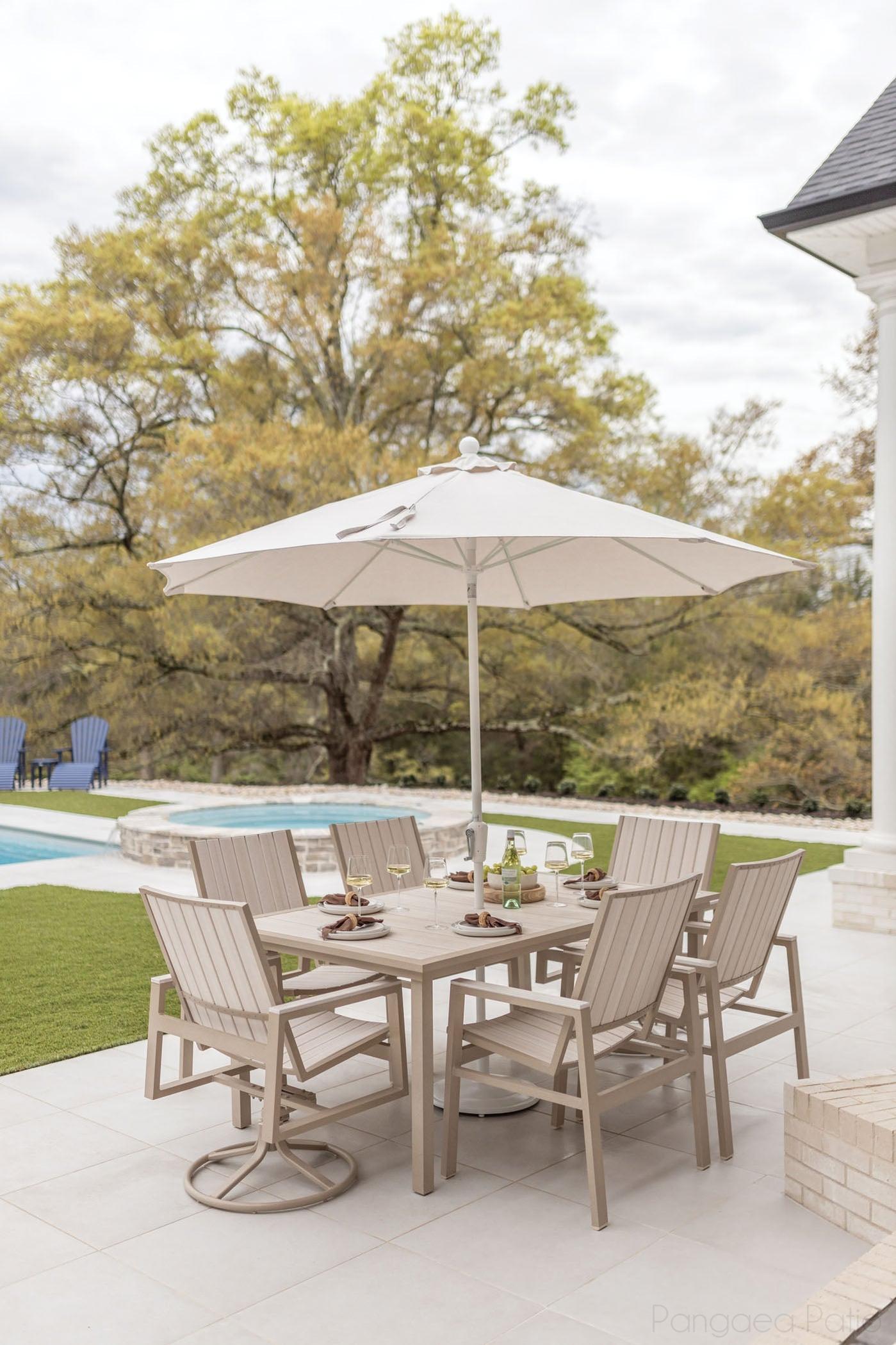 '-Berlin Gardens-Vida 44" x 73" Poly Dining Table-Pangaea Patio-Lifestyle Image