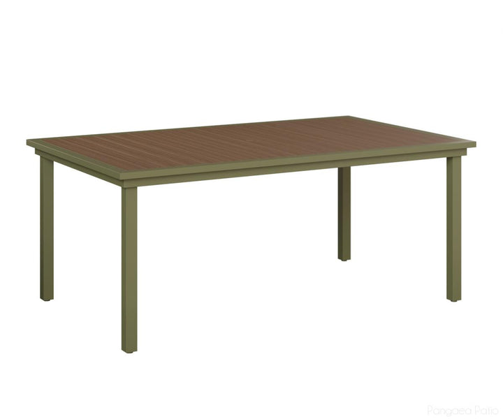 BGVPRT4473DGS-Berlin Gardens-Vida 44" x 73" Poly Dining Table-Green Sage Aluminum BG-Pangaea Patio