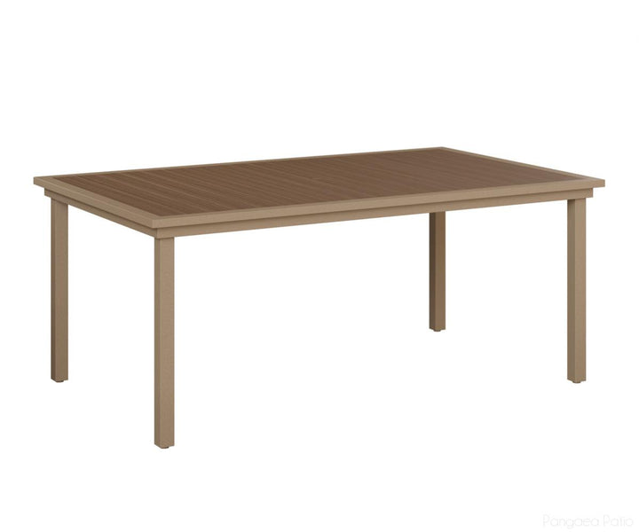 BGVPRT4473DOV-Berlin Gardens-Vida 44" x 73" Poly Dining Table-Oak Wood Vein Aluminum BG-Pangaea Patio