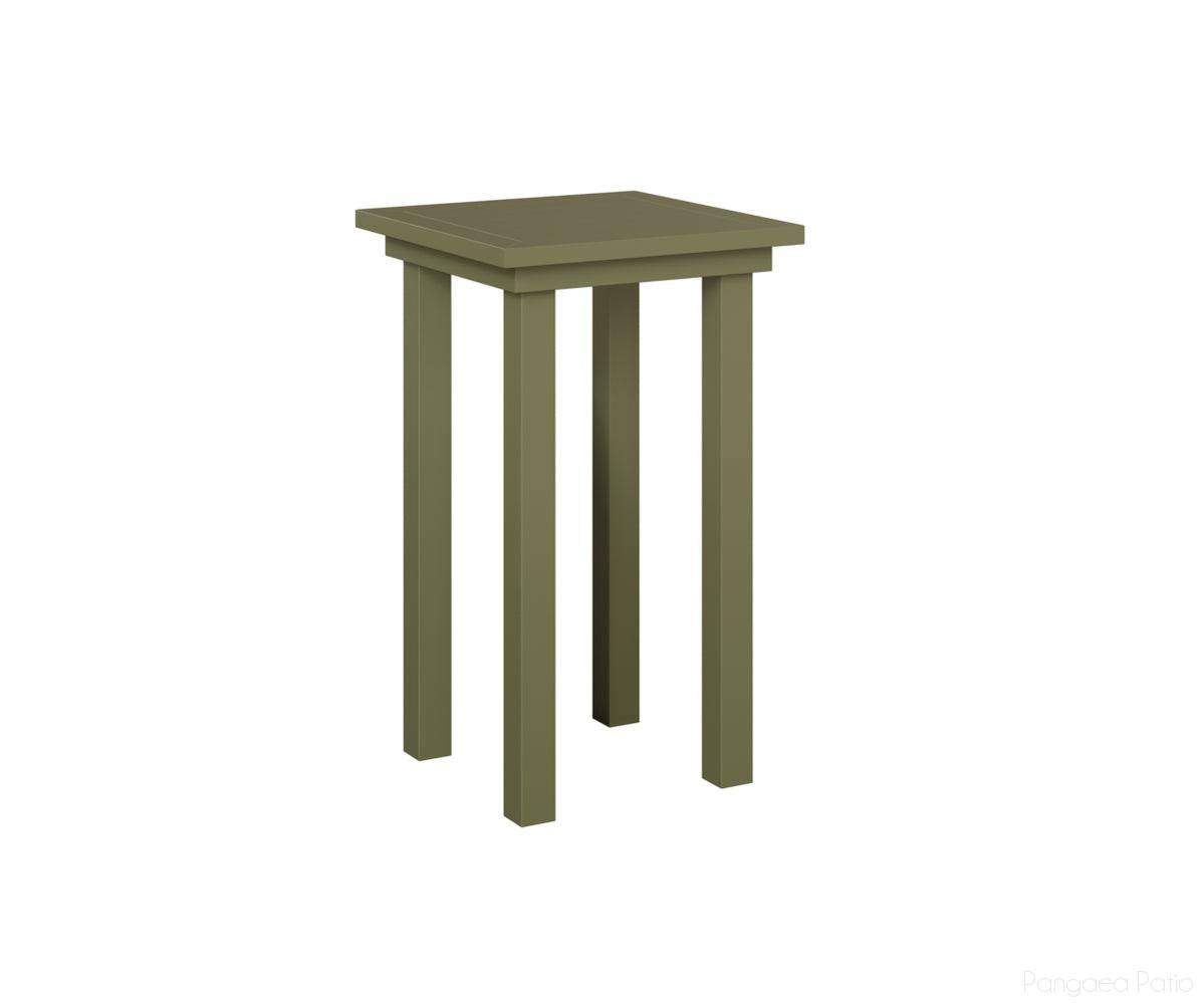 BGVAET1830GS-Berlin Gardens-Vida End Table Bar Height-Green Sage Aluminum BG-Pangaea Patio