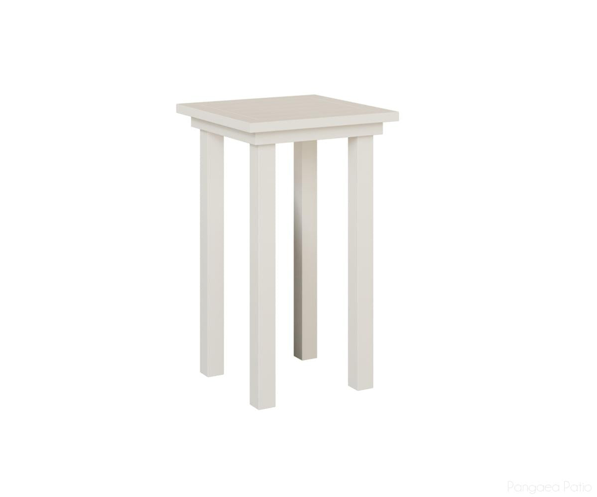 BGVAET1830MW-Berlin Gardens-Vida End Table Bar Height-White Aluminum BG-Pangaea Patio